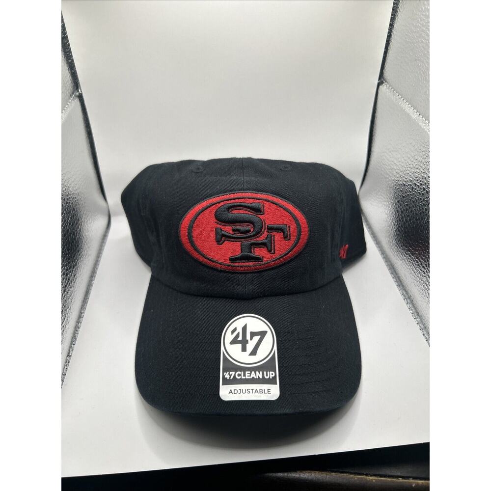 San Francisco 49ers ’47 Clean Up Adjustable Hat - Black with Red Logo - New